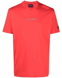 T-shirt girocollo rossa di Paul & Shark