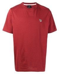 T-shirt girocollo rossa di PS Paul Smith