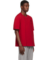 T-shirt girocollo rossa di AMI Alexandre Mattiussi