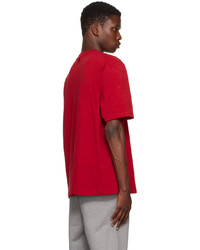 T-shirt girocollo rossa di AMI Alexandre Mattiussi