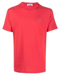 T-shirt girocollo rossa di Stone Island