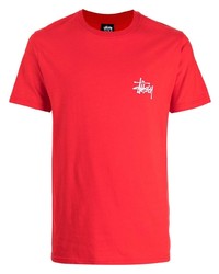 T-shirt girocollo rossa di Stussy