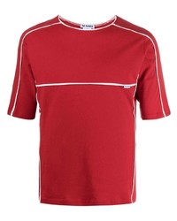 T-shirt girocollo rossa di Sunnei
