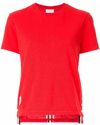 T-shirt girocollo rossa di Thom Browne