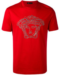 T-shirt girocollo rossa di Versace