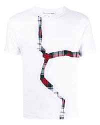 T-shirt girocollo scozzese bianca di Comme Des Garcons SHIRT