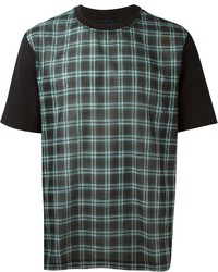 T-shirt girocollo scozzese grigio scuro di Lanvin