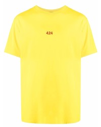 T-shirt girocollo senape di 424