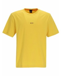 T-shirt girocollo senape di BOSS HUGO BOSS