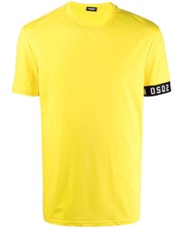 T-shirt girocollo senape di DSQUARED2