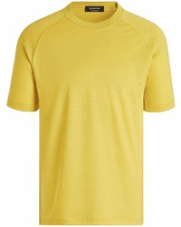 T-shirt girocollo senape di Ermenegildo Zegna