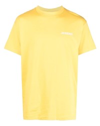T-shirt girocollo senape di Jacquemus