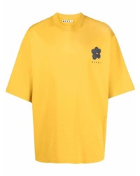 T-shirt girocollo senape di Marni