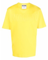 T-shirt girocollo senape di Moschino