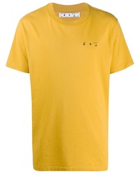 T-shirt girocollo senape di Off-White