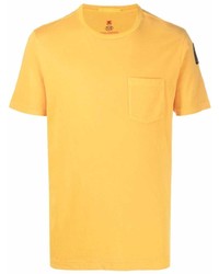 T-shirt girocollo senape di Parajumpers