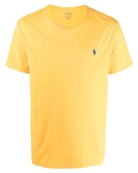T-shirt girocollo senape di Polo Ralph Lauren