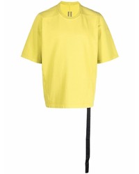 T-shirt girocollo senape di Rick Owens
