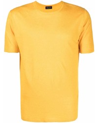 T-shirt girocollo senape di Roberto Collina