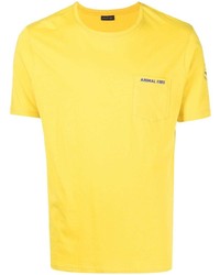 T-shirt girocollo senape di Save The Duck