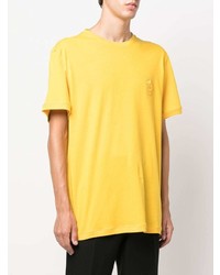 T-shirt girocollo senape di Alexander McQueen