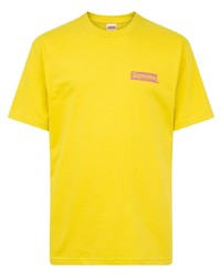 T-shirt girocollo senape di Supreme
