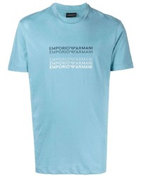 T-shirt girocollo stampata acqua di Emporio Armani