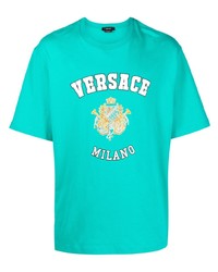 T-shirt girocollo stampata acqua di Versace