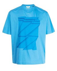 T-shirt girocollo stampata acqua di Z Zegna