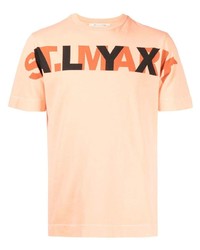 T-shirt girocollo stampata arancione di 1017 Alyx 9Sm