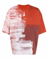 T-shirt girocollo stampata arancione di A-Cold-Wall*