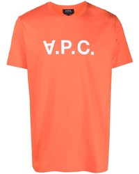 T-shirt girocollo stampata arancione di A.P.C.