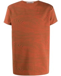 T-shirt girocollo stampata arancione di Acne Studios