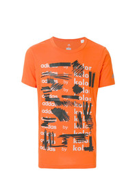 T-shirt girocollo stampata arancione di Adidas By Kolor