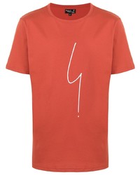 T-shirt girocollo stampata arancione di agnès b.