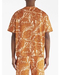T-shirt girocollo stampata arancione di Etro