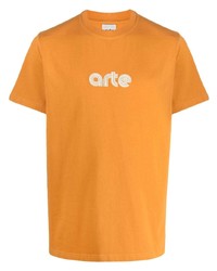 T-shirt girocollo stampata arancione di ARTE