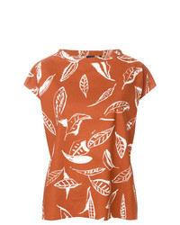 T-shirt girocollo stampata arancione di Aspesi