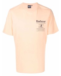 T-shirt girocollo stampata arancione di Barbour