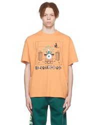 T-shirt girocollo stampata arancione di Brain Dead