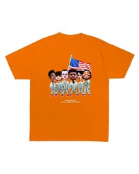 T-shirt girocollo stampata arancione di Brockhampton