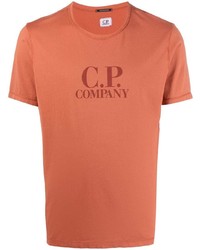 T-shirt girocollo stampata arancione di C.P. Company