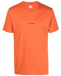 T-shirt girocollo stampata arancione di C.P. Company