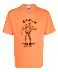 T-shirt girocollo stampata arancione di Carne Bollente