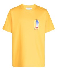 T-shirt girocollo stampata arancione di Casablanca