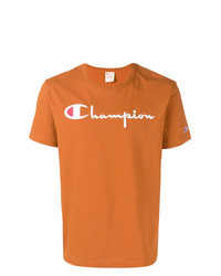 T-shirt girocollo stampata arancione di Champion