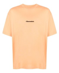 T-shirt girocollo stampata arancione di Chocoolate