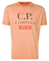 T-shirt girocollo stampata arancione di CP Company