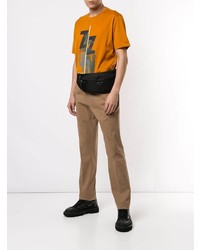 T-shirt girocollo stampata arancione di Ermenegildo Zegna