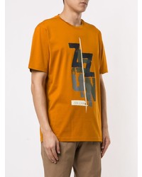 T-shirt girocollo stampata arancione di Ermenegildo Zegna